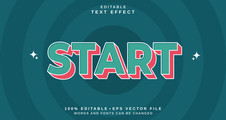 Fototapeta premium Editable text style effect - Start text style theme.
