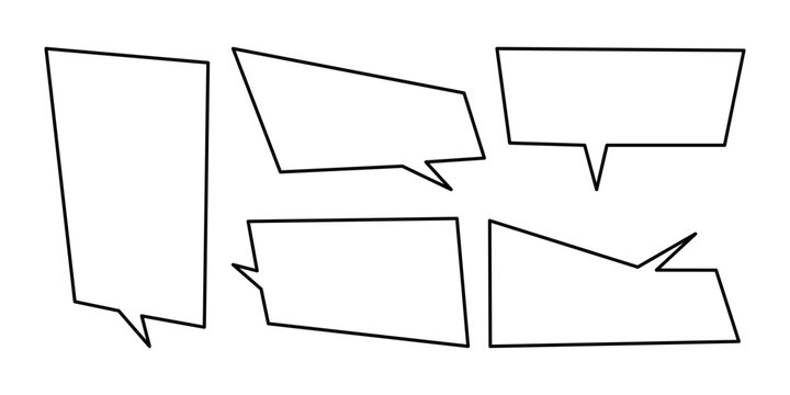 Abstract speech bubbles outline design element vector set