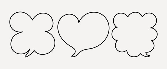 Obraz premium Speech bubbles outline collection vector
