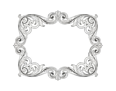 Ornate decorative frame design on black background vector