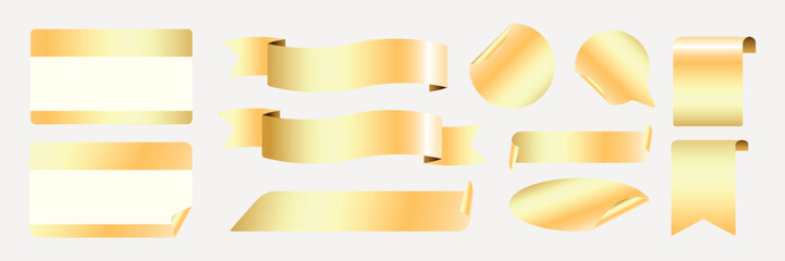 Obraz premium Elegant gold ribbon collection vector elements