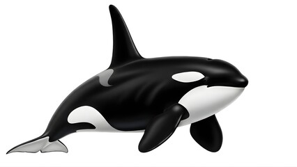 Obraz premium A cartoon orca whale swimming on transparent background