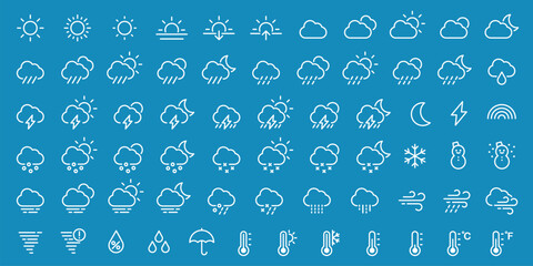 Fototapeta premium Minimalist weather icon set vector