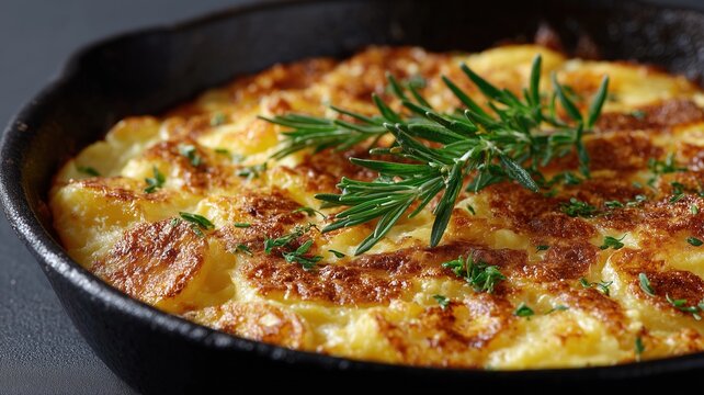 Rustikale Saarland-Dibbelabbes mit knusprigen Kartoffeln in der Pfanne f&uuml;r eine kulinarische Pr&auml;sentation