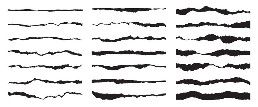 Torn paper edge vector set