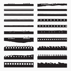 Obraz premium Torn paper edge vector set