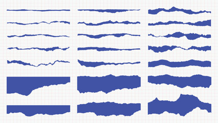 Abstract torn paper edges collection vector
