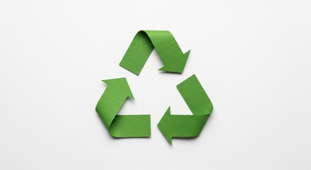 Obraz premium The universal symbol for recycling is prominently displayed on a clean white background.