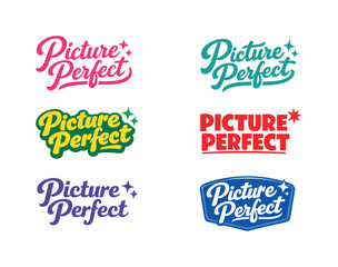 Modern Holiday Typography. Modern festive banner with holiday message showcasing modern lettering logo set for Picture Perfect,