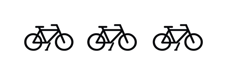 Fototapeta premium Minimalist Bike Symbol. City commute context depicted by a parked bike with kickstand down and simple frame geometry reduced to a