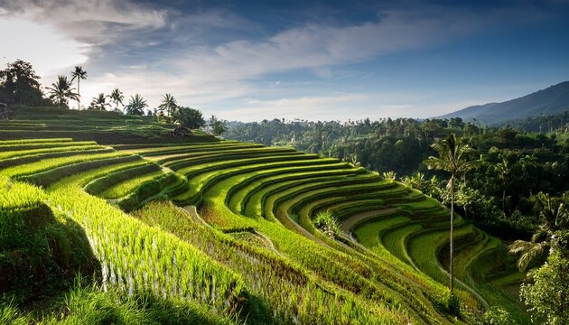 Riziere En Terrasse Bali Indonesie