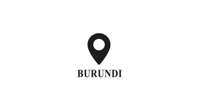 Burundi Map Marker Location Black and White pointer