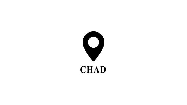 Map Marker with Chad Location Label Geographic Symbol location chad pin map pin location marker