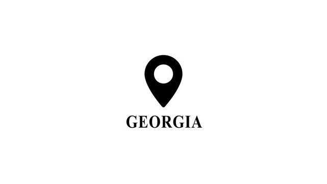 Map pin with Georgia text location marker sign map pointer navigation symbol