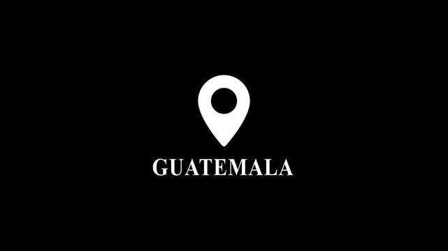 Guatemala Location Map Pin with Text on Black Background location text on black background geography
