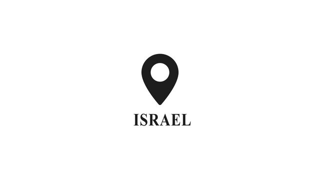 Map Pin Location Marker Israel Black and White symbol