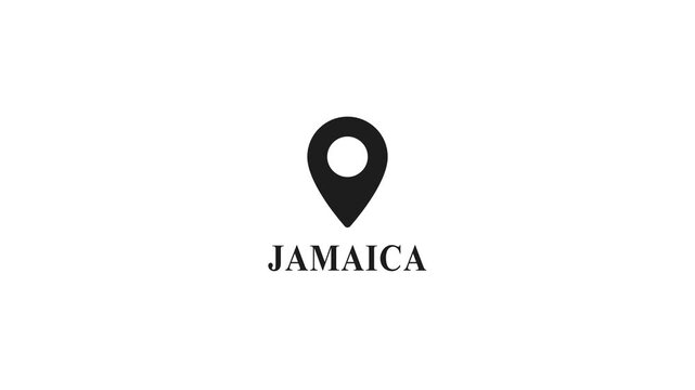 Black Map Pin with Jamaica Text on White Background Location Marker location jamaica map marker pin location symbol