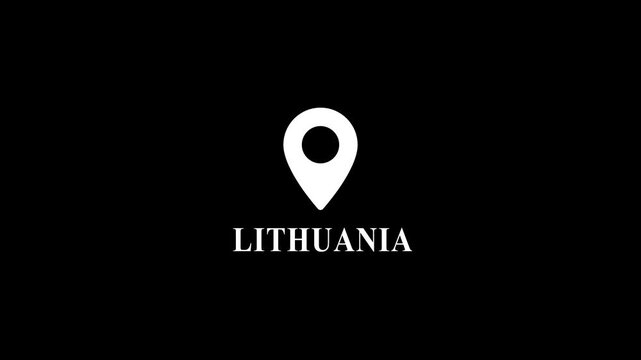 Lithuania Map Pin Location Black Background Travel Geography location geography navigation