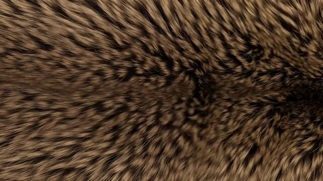 Close-up view of a brown furry texture with black spots and natural pattern