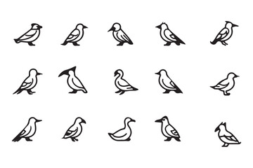 Naklejka premium Bird Silhouette Art Set