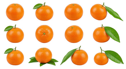 Fresh oranges with leaves on black background