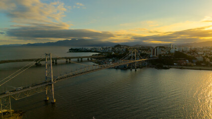 Fototapeta premium Florianópolis, Santa Catarina, Brasil. Vista aérea da cidade de Florianópolis. 