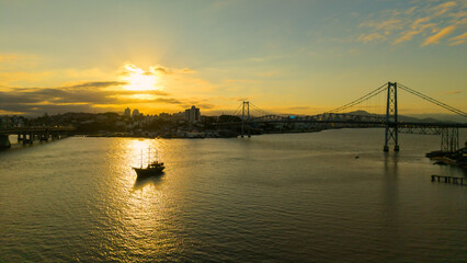 Florian&oacute;polis, Santa Catarina, Brasil. Vista a&eacute;rea da cidade de Florian&oacute;polis. 