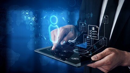 Digital recruitment and online hiring, virtual headhunting, smart recruitment platforms, talent...