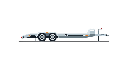 Fototapeta premium Modern Flatbed Car Hauler Trailer Vector Illustration Minimalist Design