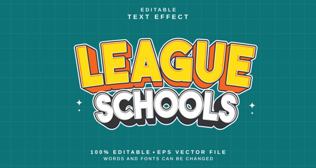 Obraz premium Editable text style effect - League Schools text style theme.