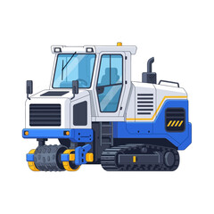 Modern Heavy Construction Roller Vehicle With Tracks And Cab For Road Work