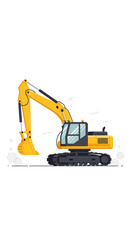 Modern Yellow Excavator Machine Ready For Heavy Duty Construction Work