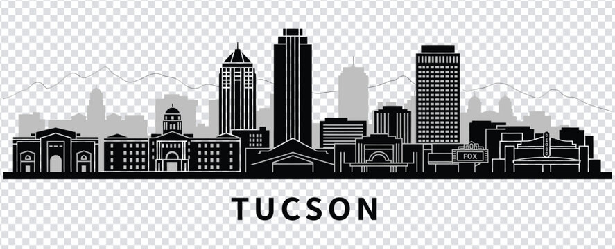 Tucson arizona city skyline silhouette