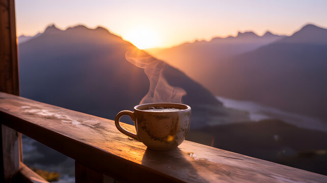 cup of tea on the mountain