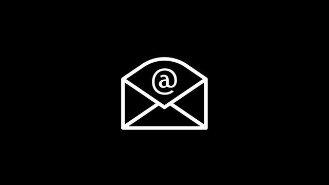 animated in email box sign. at the rate symbol. incoming mail concept.