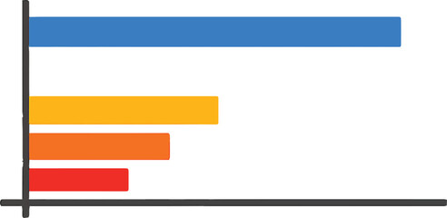 Obraz premium Horizontal bar chart for data ranking vector illustration