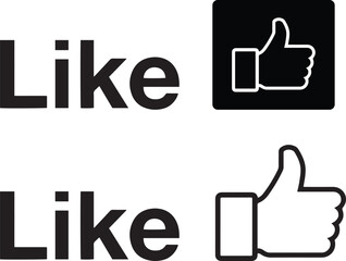 Obraz premium Powerful Social Media Like Button and Thumbs Up Icon Design for Website UI, Mobile Apps, Engagement Campaigns and Digital Marketing Graphics