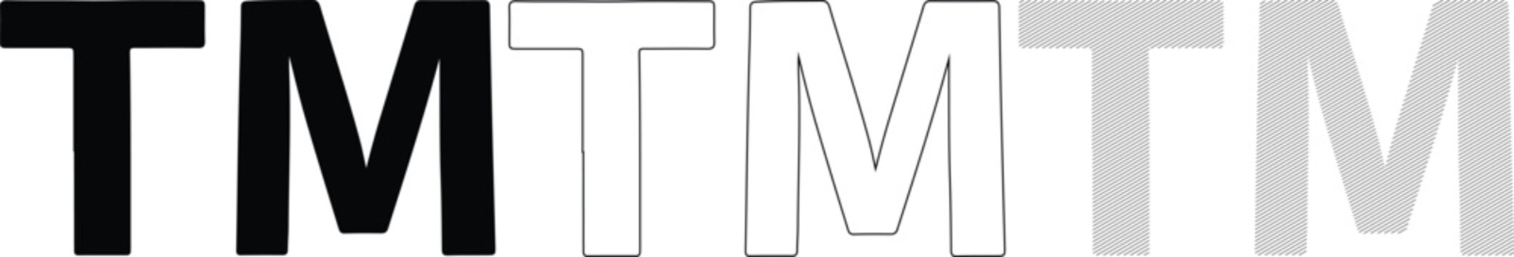 Trademark Symbols T M Variations Isolated White Background