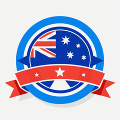A vibrant emblem displaying the flags of Australia and New Zealand