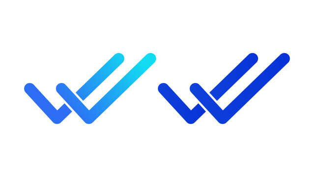 Double Check Mark Approval Symbol For Message Confirmation Delivery Status And Verification Color Icon