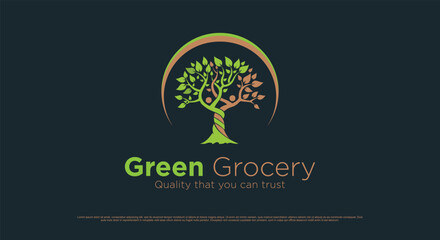 A striking green nature logo design featuring the letters EPS in white, set against a dark blue background. © GraphicX