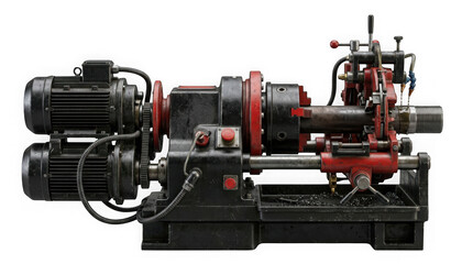 Red Push Lawn Mower Garden Tool 3D Render Illustration on Transparent