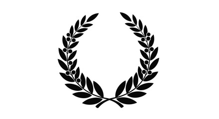 A circular wreath of leaves and berries a delicate silhouette © Jesmin