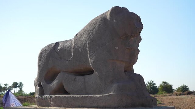 Lion of Babylon Babylon Iraq - Stock Videos and Hilla