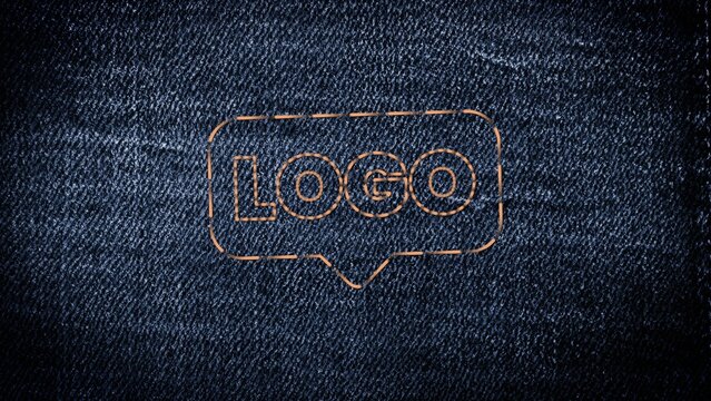Denim Jeans Cloth Sewing Logo Reveal