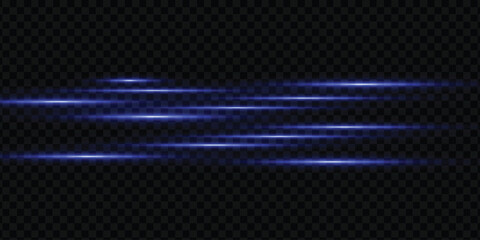 Speed lines light effect, glowing magic rays, abstract neon lines. Police or car lights in motion concept. Vector illustration.   © Alesya