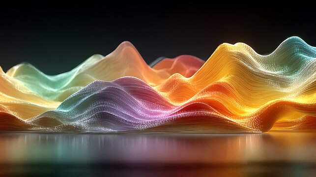 Vibrant gradient wavy lines icon soundfrequency concept images