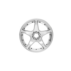 Silver Five- Spoke Alloy Car Wheel alloy wheel tire isolated on a transparent background