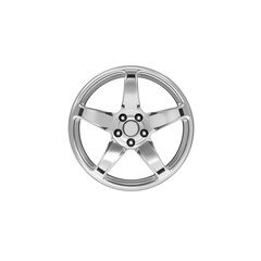 Obraz premium Silver Five Spoke Alloy Car Wheel Rim alloy wheel tire isolated on a transparent background