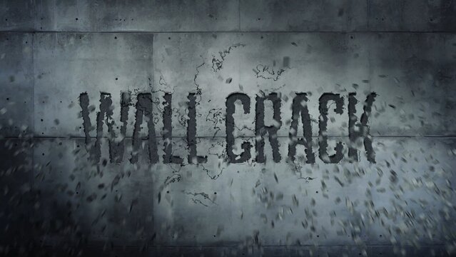 Concrete Braking Smash Text Cracking Title Intro